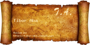 Tibor Aba névjegykártya